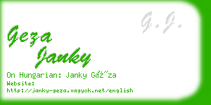 geza janky business card